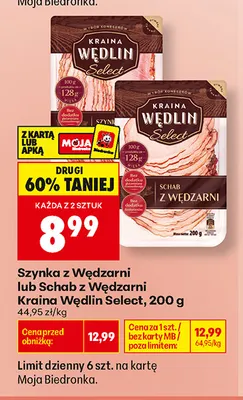Szynka z wędzarni Kraina Wędlin Select promocja w Biedronka