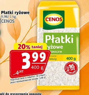 Płatki ryżowe błyskawiczne Cenos promocja w Prim Market