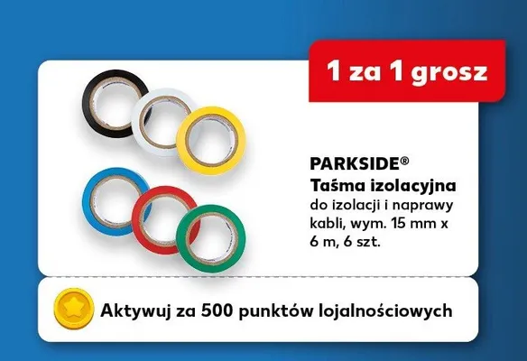 Taśma izolacyjna do izolacji i naprawy kabli, wym. 15mm x 6m promocja w Kaufland