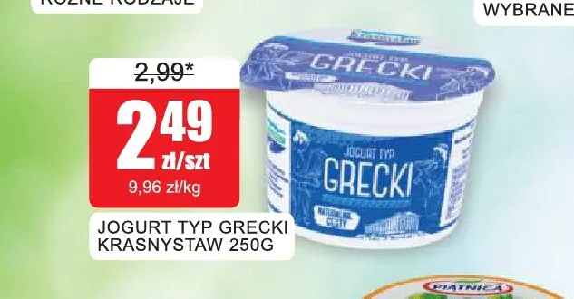 Jogurt typ grecki Krasnystaw promocja w Bingo