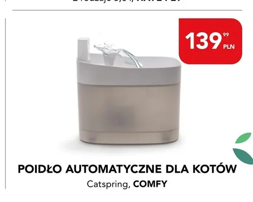 Poidło automatyczne dla kotów Comfy Catspring promocja w Aquael zoo