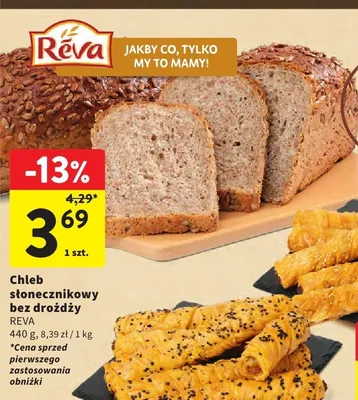 Chleb słonecznikowy bez drożdży Reva promocja w Intermarche