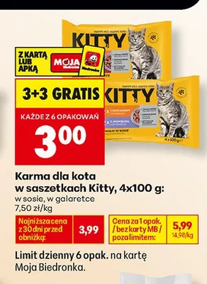 Karma dla kota w saszetkach Kitty promocja w Biedronka