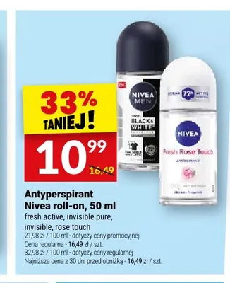Antyperspirant Nivea roll-on Invisible promocja w Twój Market