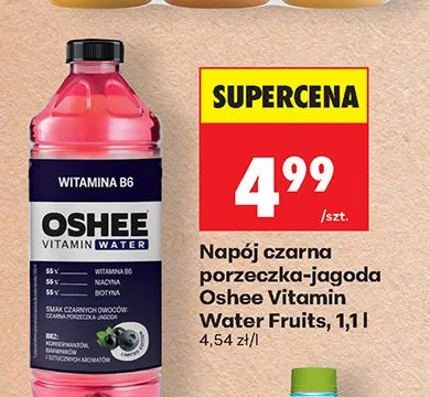 Napój czarna porzeczka-jagoda Oshee Vitamin Water Fruits 1,1 l promocja w Biedronka