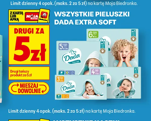Pieluszki Dada Extra Soft promocja w Biedronka