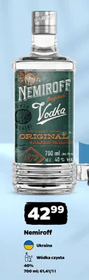 Wódka czysta Nemiroff Original promocja w Netto
