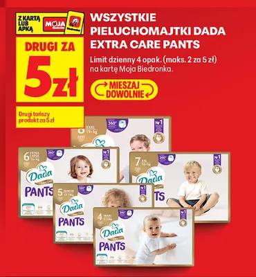 Pieluchomajtki Dada Extra Care Pants 4 Maxi promocja w Biedronka