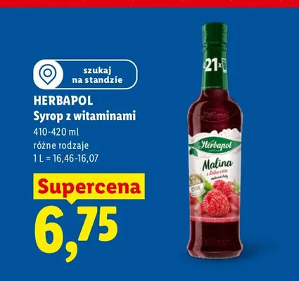 Syrop z witaminami Herbapol malina promocja w Lidl