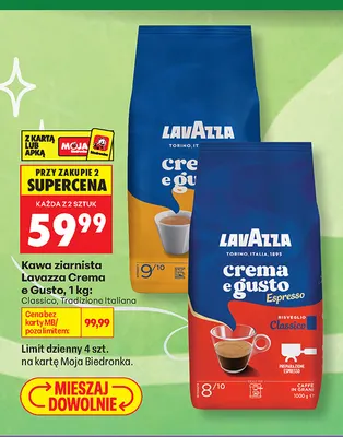 Kawa ziarnista Lavazza Crema e Gusto Classico promocja w Biedronka