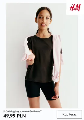 Krótkie legginsy sportowe SoftMove H&M promocja w H&M