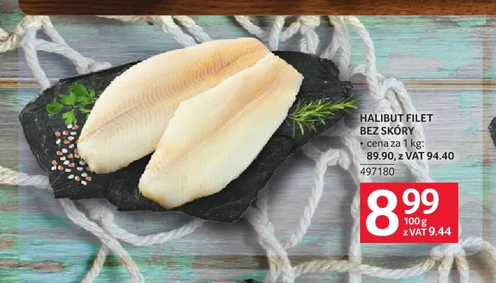 Halibut filet bez skóry promocja w Selgros