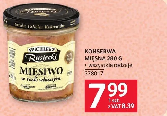 Konserwa mięsna Spichlerz Russela 280 g promocja w Selgros