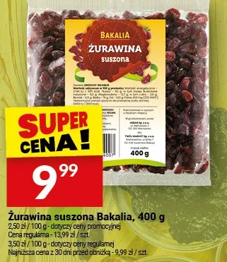 Żurawina suszona promocja w Twój Market