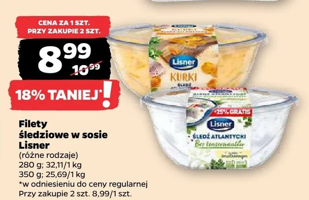 Filety śledziowe w sosie Lisner promocja w Netto