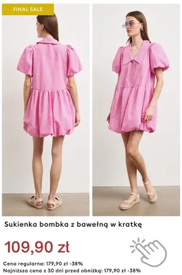 Sukienka bombka z bawełną w kratkę promocja w Medicine