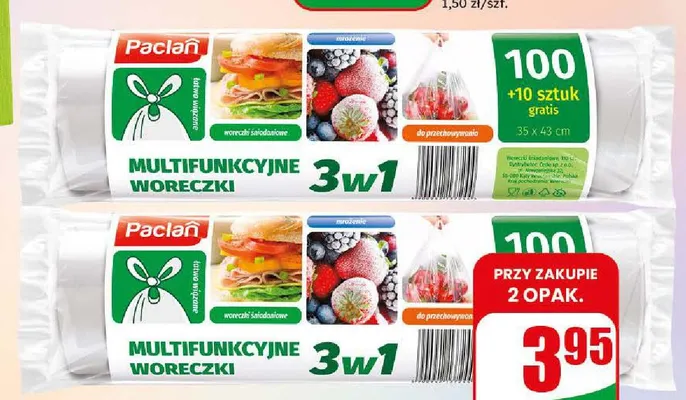 Woreczki multifunkcyjne 3w1 Paclan promocja w Dino