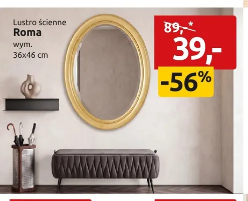 Lustro ścienne Roma 36x46 cm promocja w Black Red White