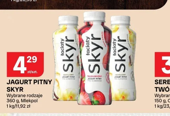 Jogurt pitny Skyr truskawkowy Mlekpol promocja w Chorten