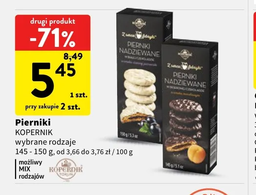 Pierniki nadziewane w białej czekoladzie Kopernik promocja w Intermarche