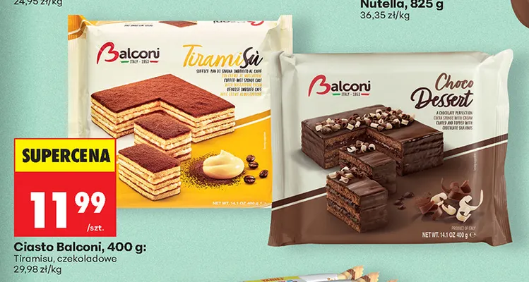 Ciasto Balconi tiramisu promocja w Biedronka