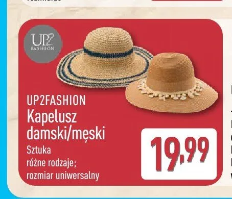 Kapelusz damski UP2FASHION promocja w Aldi