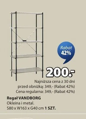 Regał VANDBORG S80xW163xG40cm promocja w Jysk