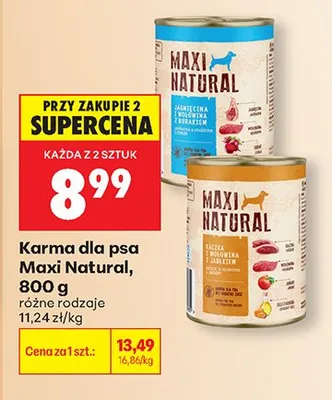 Karma dla psa Maxi Natural jagnięcina i wołowina z burakiem promocja w Biedronka