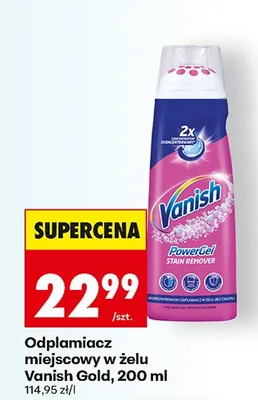 Odplamiacz miejscowy w żelu Vanish Gold PowerGel Stain Remover promocja w Biedronka