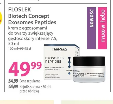 Biotech Concept Exosomes Peptides krem z egzosomami do twarzy zwiększający gęstość skóry intense 7,5 Floslek promocja w Hebe