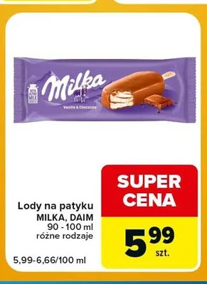 Lody na patyku Daim promocja w Carrefour Express