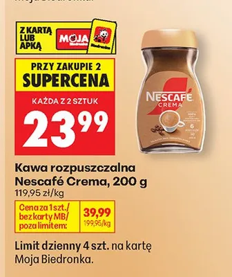 Kawa rozpuszczalna Nescafé Crema promocja w Biedronka