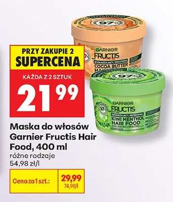 Maska do włosów Garnier Fructis Hair Food Kiwi Menthol promocja w Biedronka