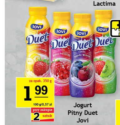 Jogurt pitny Jovi Duet malina porzeczka promocja w Gram Market
