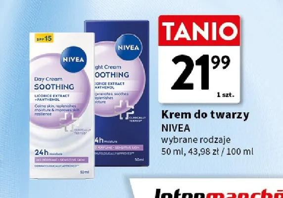 Krem do twarzy na noc Soothing Nivea promocja w Intermarche