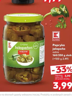 Papryka jalapeño Classic ostra promocja w Kaufland