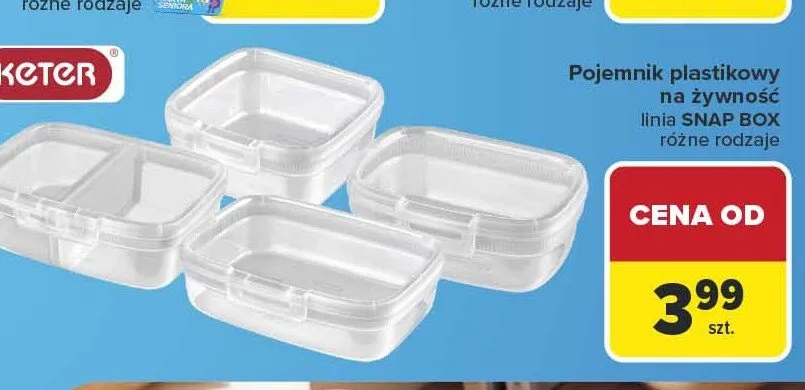 Pojemnik plastikowy na żywność Snap Box Keter promocja w Carrefour