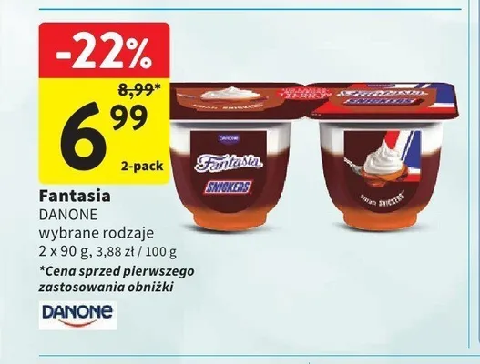 Jogurt Fantasia Danone promocja w Intermarche