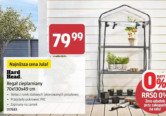 Regał cieplarniany 70x130x49 cm promocja w Jula
