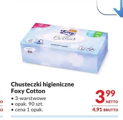 Chusteczki higieniczne Foxy Cotton promocja w Makro