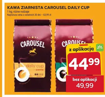 Kawa ziarnista Carousel Daily Cup promocja w Stokrotka