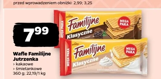 Wafle Familijne Jutrzenka kakaowe promocja w Netto