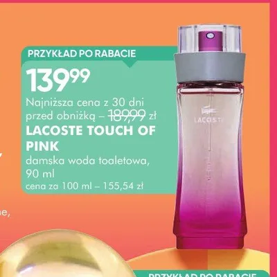 Woda toaletowa damska Lacoste Touch of Pink promocja w Super-Pharm