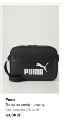 Torba na ramię Puma czarny promocja w Lounge by Zalando