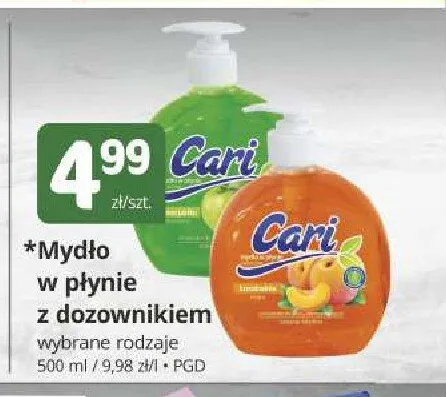 Mydło w płynie z dozownikiem Cari Aloe Vera promocja w Marketvita