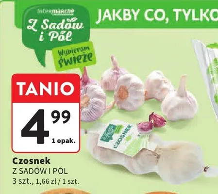 Czosnek z sadów i pól promocja w Intermarche