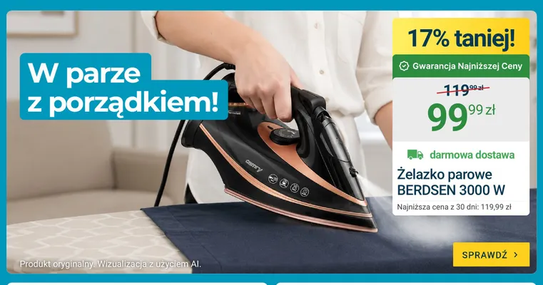 Żelazko parowe Berdsen promocja w ERLI