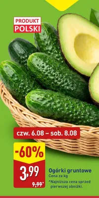 Ogórki gruntowe polskie promocja w Aldi