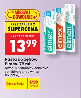 Pasta do zębów Elmex Sensitive Gentle White promocja w Biedronka