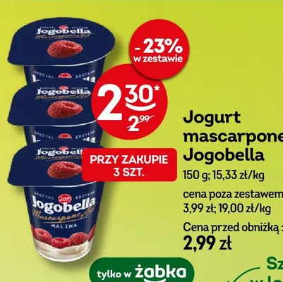 Jogurt mascarpone Jogobella promocja w Żabka